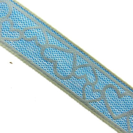 Love Heart Valentine Ribbon in Pink or Blue- 15mm x 3m - 55021