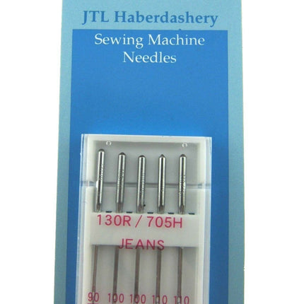 ** DOMESTIC SEWING MACHINE NEEDLES - LEATHER/JEANS/STANDARD WITH FLAT SHANK - ThreadandTrimmings