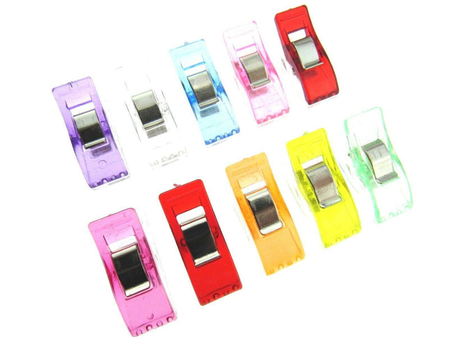 MULTI-PURPOSE WONDER CLIPS 10mm x 25mm - ASSORTED COLOURS - ThreadandTrimmings