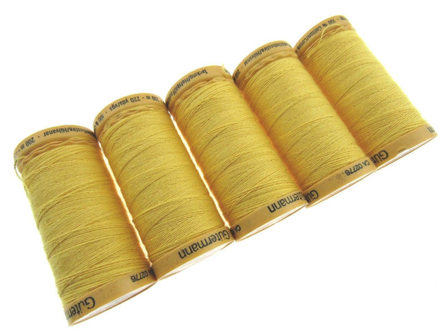** 5 x 200m GUTERMANN TACKING THREAD Col 919 /758 /2538 /NATURAL/ PINK/ YELLOW - ThreadandTrimmings