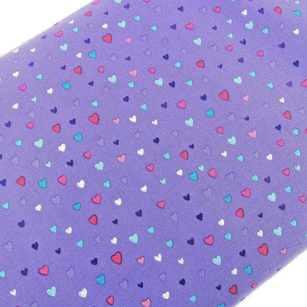** STUDIO E's "UNICORN KISSES" - FAT QUARTER FABRIC PURPLE LOVE HEART BLENDER - ThreadandTrimmings