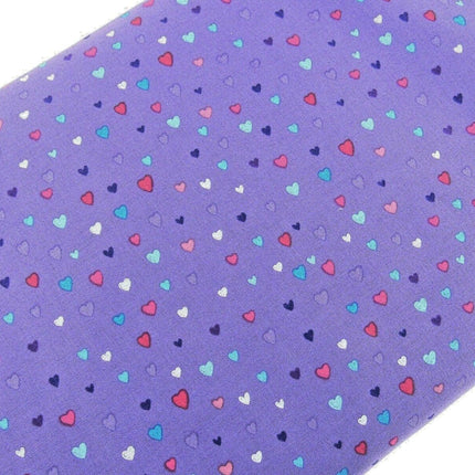 ** STUDIO E's "UNICORN KISSES" - FAT QUARTER FABRIC PURPLE LOVE HEART BLENDER - ThreadandTrimmings