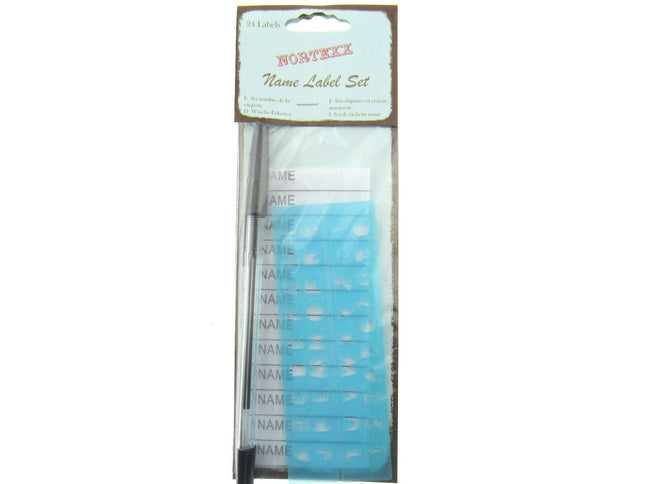 Iron On Name Tape Set with Stencil, Pen and Name Tape for 24 Names - ThreadandTrimmings
