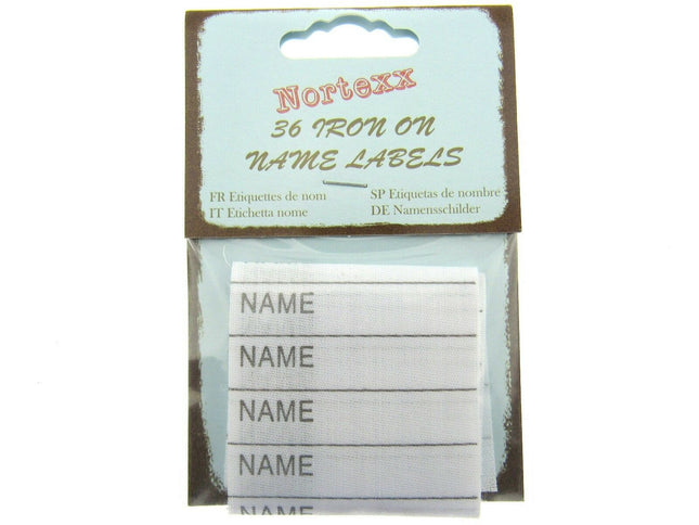 Iron On Name Tape Labels for School Kids or Care Homes x 36 - ThreadandTrimmings