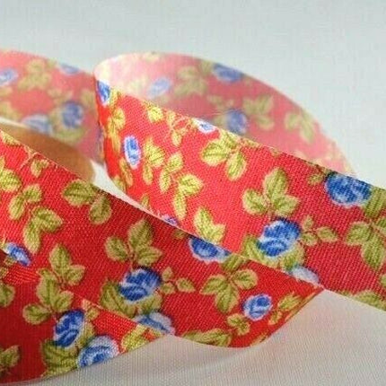 Itsy-Bitsy Flower Print Ribbon - 10 Meter Roll - 15mm Width - ThreadandTrimmings