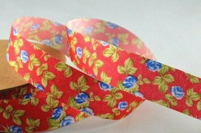 Itsy-Bitsy Flower Print Ribbon - 10 Meter Roll - 15mm Width - ThreadandTrimmings