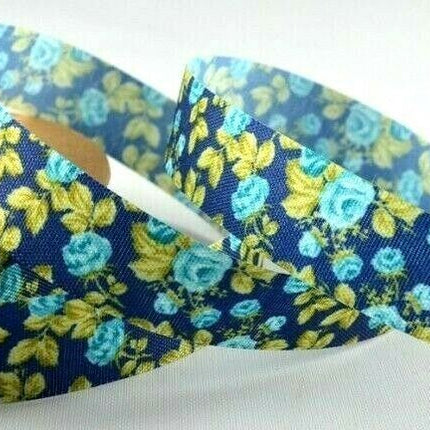 Itsy-Bitsy Flower Print Ribbon - 10 Meter Roll - 15mm Width - ThreadandTrimmings