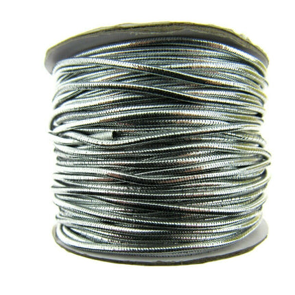 ** HIGH GLOSS 1.7mm LUREX ROUND ELASTIC by BERISFORDS.  20m WHOLE ROLL - ThreadandTrimmings