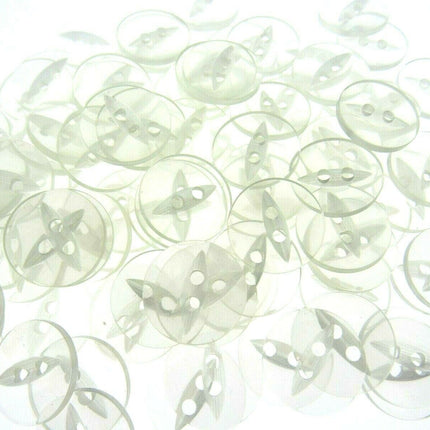 Round Fish Eye Baby Buttons x 100 - From 5 Sizes - 11.5mm 14mm 16mm 19mm 23mm - ThreadandTrimmings