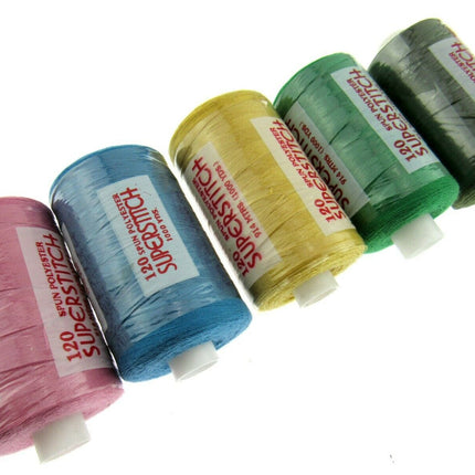 ** 5 x RANDOM ASSORTED COLOURS 1000 YARD SPUN POLYESTER 120's THREAD - CLEARANCE - ThreadandTrimmings