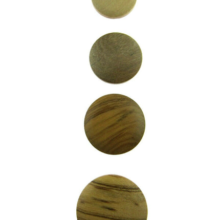 PLAIN SHANK OLIVE WOOD BUTTONS - CW4 - FOUR SIZES AVAILABLE - ThreadandTrimmings