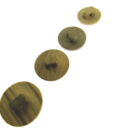 PLAIN SHANK OLIVE WOOD BUTTONS - CW4 - FOUR SIZES AVAILABLE - ThreadandTrimmings