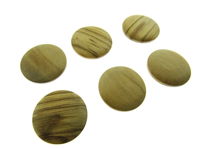 6 x WOODEN SHANK  OLIVE  WOODEN BUTTONS - 4 SIZES AVAILABLE (CW4) - ThreadandTrimmings