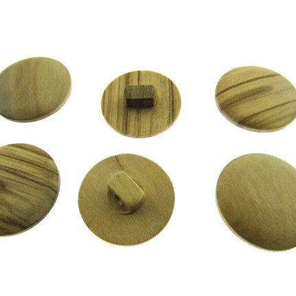 6 x WOODEN SHANK  OLIVE  WOODEN BUTTONS - 4 SIZES AVAILABLE (CW4) - ThreadandTrimmings