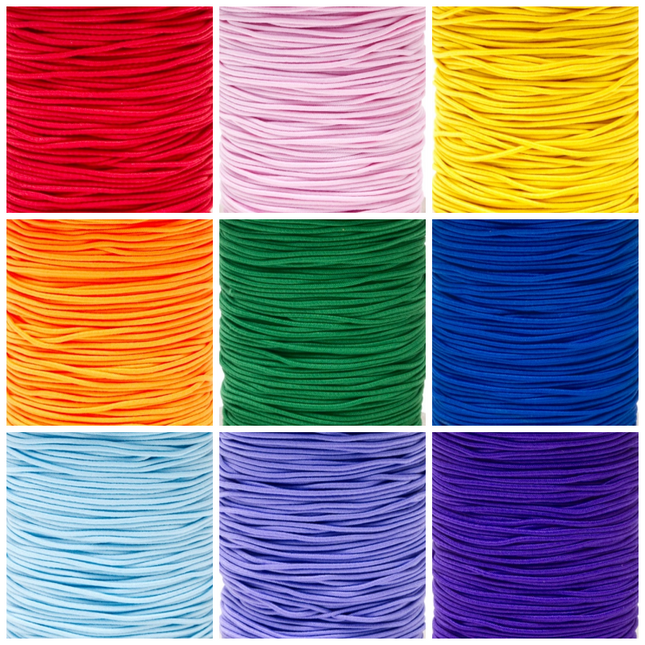 Thin Round Corded Hat Elastic in Special Colours - 1mm Width - Choice of Lengths - ThreadandTrimmings