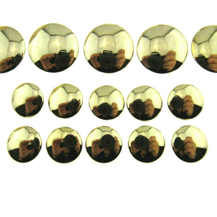 SHINY DOMED / BEVELED GOLD BLAZER BUTTONS PLASTIC - 3 x Sizes - WITH SHANK- CX1 - ThreadandTrimmings