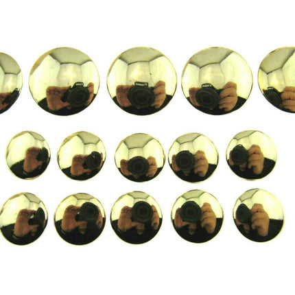 SHINY DOMED / BEVELED GOLD BLAZER BUTTONS PLASTIC - 3 x Sizes - WITH SHANK- CX1 - ThreadandTrimmings