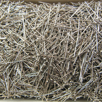 Lace Making Pins - 500g - 22mm Newey Diadem Brass (Nickel Plated Brass) Straight - ThreadandTrimmings