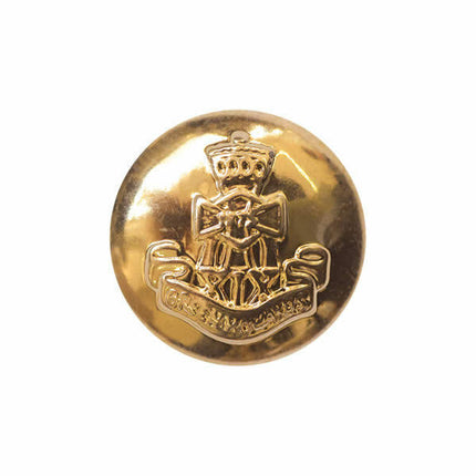 Round Gold Domed Military Blazer Buttons Green Howard Crested Insignia - Shank - ThreadandTrimmings