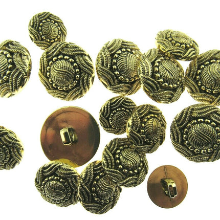 ANTIQUE GOLD TURKS HEAD / FRENCH PLAIT PLASTIC BUTTONS 15mm, 19mm & 23mm - ThreadandTrimmings