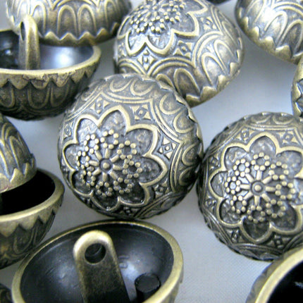 Bronze Coloured Metal Crested Dome Buttons with Shank B853 - ThreadandTrimmings