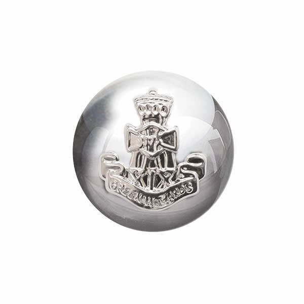 Round Silver Domed Military Blazer Buttons -Green Howard Crested Insignia -Shank - ThreadandTrimmings