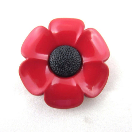 40mm POPPY BUTTONS - PLASTIC with SHANK - ThreadandTrimmings