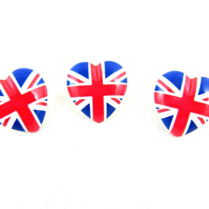 23mm UK Heart Buttons with Shank - Union Jack Heart Buttons - ThreadandTrimmings