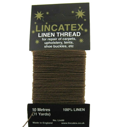 Strong Linen Thread for Repair, Mending & Leather Work 5 Colours 10m Cards - ThreadandTrimmings