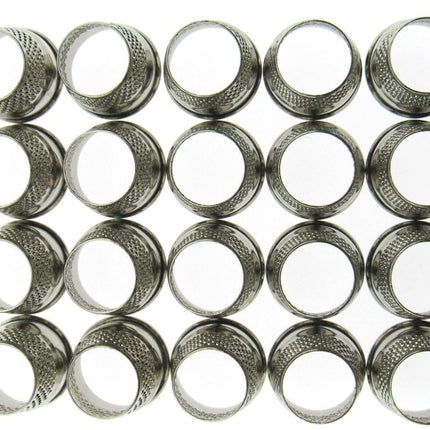 Tailors Thimbles Open End Nickel Plated Steel Strong Solid 5 Sizes 16mm to 18mm - ThreadandTrimmings