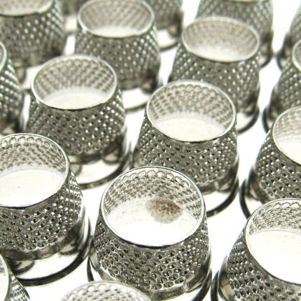 Tailors Thimbles Open End Nickel Plated Steel Strong Solid 5 Sizes 16mm to 18mm - ThreadandTrimmings