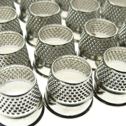Tailors Thimbles Open End Nickel Plated Steel Strong Solid 5 Sizes 16mm to 18mm - ThreadandTrimmings