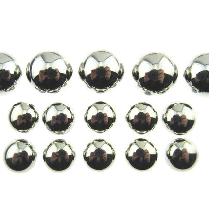 Round Domed Silver Polished Blazer Buttons - Plastic With Shank - Metal Effect - ThreadandTrimmings
