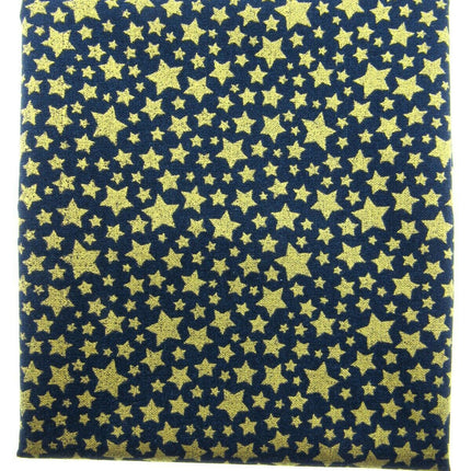 ** MICHAEL MILLER" CATS CRADLE- STARBRITE" - NAVY - FAT QUARTER - GOLD STARS - ThreadandTrimmings