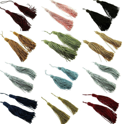 ** 100mm RAYON KEY TASSELS x 2 (MADE BY BRITISH TRIMMINGS) - ThreadandTrimmings