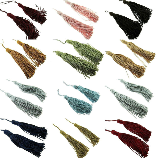 ** 100mm RAYON KEY TASSELS x 2 (MADE BY BRITISH TRIMMINGS) - ThreadandTrimmings