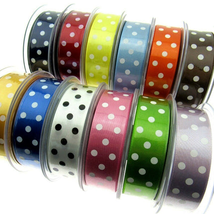 Spotty Satin Polka Dot Ribbon by Berrisford's From The Essentials Range - 15mm - ThreadandTrimmings