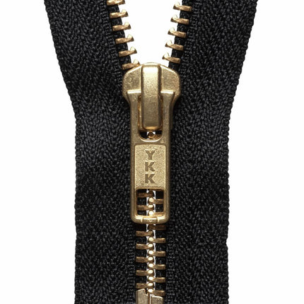 YKK BRASS METAL OPEN END ZIPPER #5 Zip CHAIN CHOOSE FROM 6 COLOURS & 11 SIZES - ThreadandTrimmings