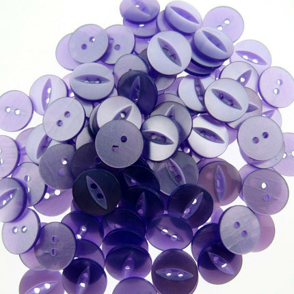 Round Fish Eye Sew Through Buttons For Baby Wear - Small Size 18 / 11.5mm - ThreadandTrimmings