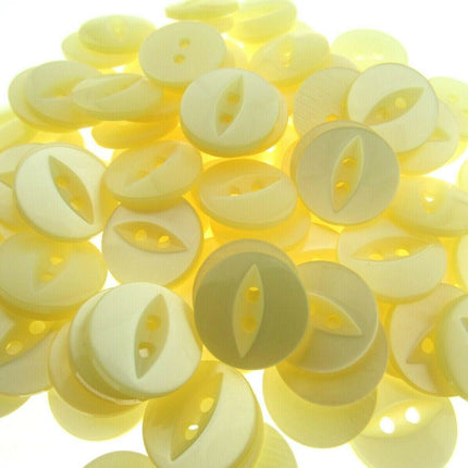 Round Fish Eye Buttons - Fisheye Baby Buttons - 14mm (9/16") - Size 22 - ThreadandTrimmings