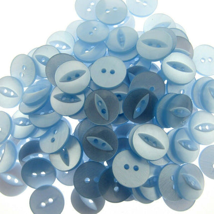 Round Fish Eye Sew Through Buttons For Baby Wear - Small Size 18 / 11.5mm - ThreadandTrimmings