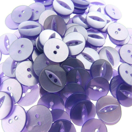 Round Fish Eye Buttons - Fisheye Baby Buttons - 14mm (9/16") - Size 22 - ThreadandTrimmings