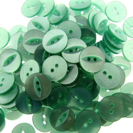 Round Fish Eye Sew Through Buttons For Baby Wear - Small Size 18 / 11.5mm - ThreadandTrimmings