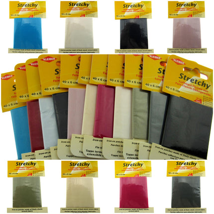 ** IRON-ON ELASTICATED STRETCHY PATCHES KLEIBER- (40cm x 6cm) - 100% POLYESTER - ThreadandTrimmings