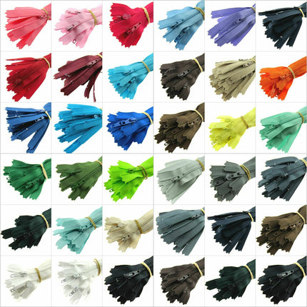 YKK Nylon Zips Closed End Skirt Zips 8" 9" 10" Choose From 32 Colours - Autolock - ThreadandTrimmings