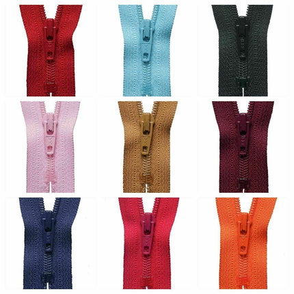 YKK Nylon Zips Closed End Skirt Zips 8" 9" 10" Choose From 32 Colours - Autolock - ThreadandTrimmings