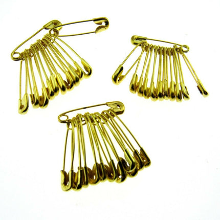 Safety Pins 19mm Yellow Coloured in Bunches of 12 - Ideal Cloakroom Tickets DSPB - ThreadandTrimmings