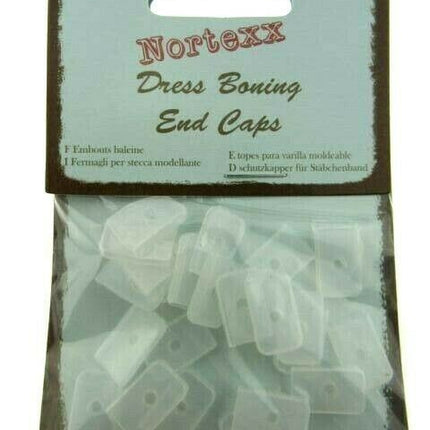 NYLON BONING END CAPS - 8mm or 12mm - In BLACK or WHITE - ThreadandTrimmings