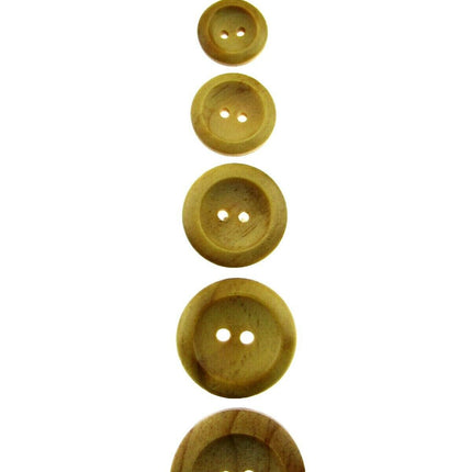 TWO HOLE WEDGED RIM WOODEN BUTTONS - CW3 - ThreadandTrimmings