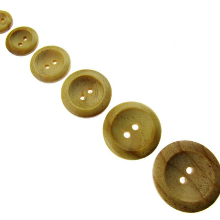 TWO HOLE WEDGED RIM WOODEN BUTTONS - CW3 - ThreadandTrimmings